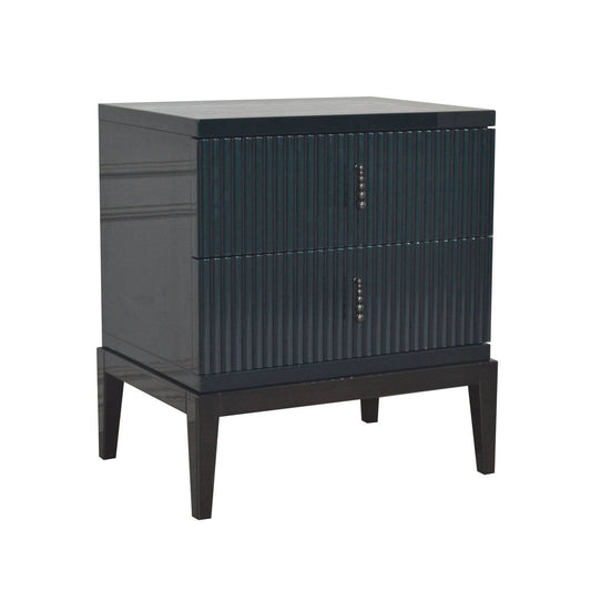 Italian Nightstand in Glossy Green Smarald Lacquered Wood from Kabinet