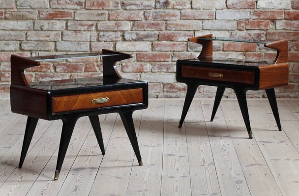 Italian Nightstands in the Style of Paolo Buffa, 1950s, Set of 2-MJR-883433