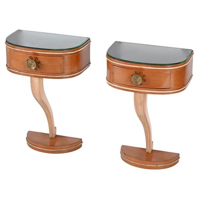 Italian Nightstands in Wood, 1930s, Set of 2-JDR-1393028