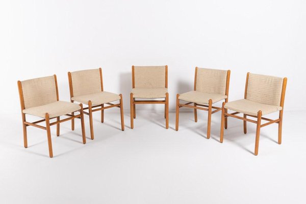 Italian Nuela Chairs by Gianfranco Frattini for Lema SPA, Italy, 1970s, Set of 5-KMC-1349190