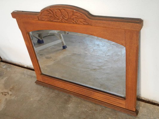 Italian Oak Mirror, 1920s-WWQ-568623