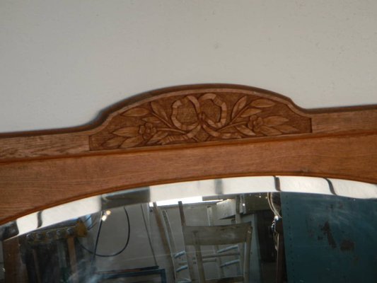 Italian Oak Mirror, 1920s-WWQ-568623