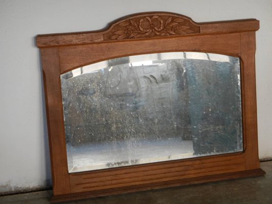 Italian Oak Mirror, 1920s-WWQ-568623