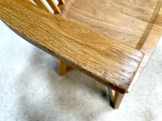 Italian Oak Model Gray 24 Armchair with Leather Cushion by Paola Navone for Gervarsoni, 1990s-JP-1362175