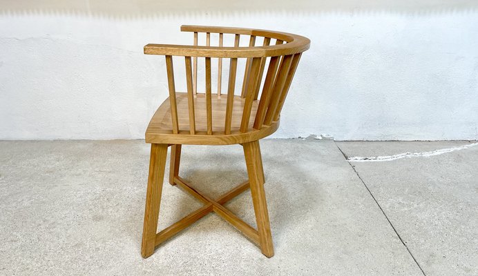 Italian Oak Model Gray 24 Armchair with Leather Cushion by Paola Navone for Gervarsoni, 1990s-JP-1362159