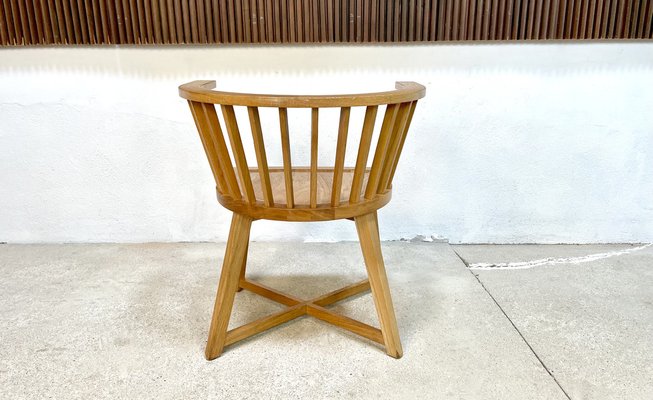 Italian Oak Model Gray 24 Armchair with Leather Cushion by Paola Navone for Gervarsoni, 1990s-JP-1362175