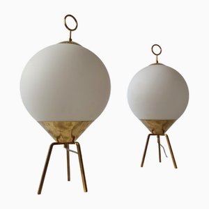 Italian Obu Table Lamp in Opaline Glass-ILR-2021345