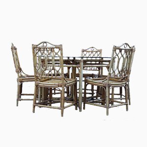 Italian Octagonal Dining Table & Chairs Set, 1950s, Set of 7-EH-699728