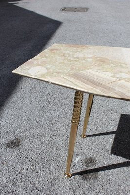 Italian Octagonal Marble and Brass Coffee Table, 1950s-EH-625353