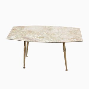 Italian Octagonal Marble and Brass Coffee Table, 1950s-EH-625353