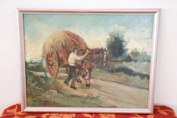 Italian Oil Painting on Wooden Board-DCO-1031237