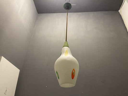 Italian Opaline Glass Light Pendant, 1950s-JJC-1387940