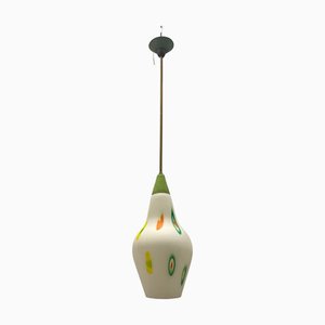 Italian Opaline Glass Light Pendant, 1950s-JJC-1387940