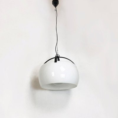 Italian Opaline Glass & Metal Omega Ceiling Light by Magisretti for Artemide, 1962-GDD-1210032