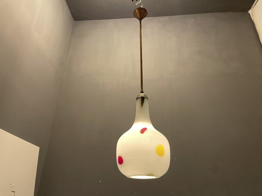 Italian Opaline Glass Pendant Light by De Mayo, 1970s-JJC-1172206