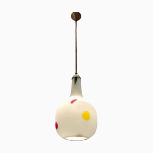 Italian Opaline Glass Pendant Light by De Mayo, 1970s-JJC-1172206