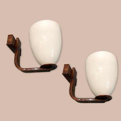 Italian Opaline Glass Sconces, Set of 2-JJC-1424510