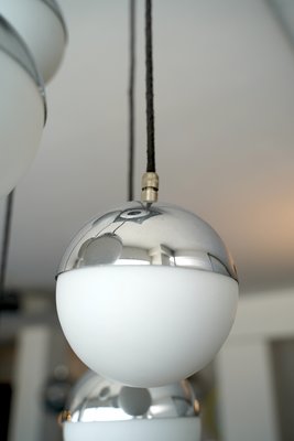 Italian Opaline Glass Sphere Pendant Lamp from Stilnovo, 1960s-OT-734279