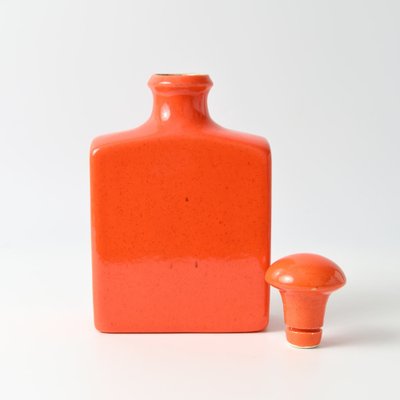 Italian Orange Ceramic Decanter from Baldelli, 1960s-IXK-1818282