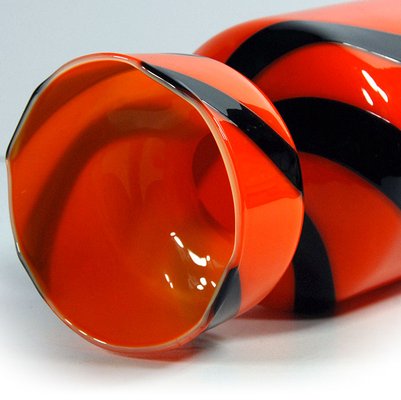 Italian Orange Glass Vase, Stelvia, 1970s-GIW-1791783