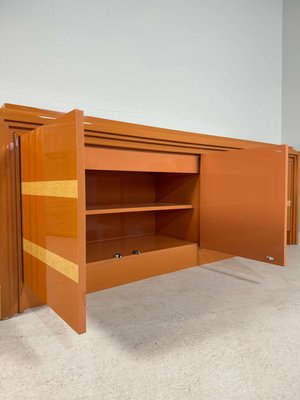 Italian Orange Lacquered Sideboard with Inlay, 1970s-GNW-1759968