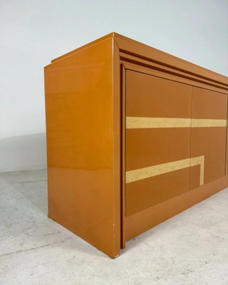 Italian Orange Lacquered Sideboard with Inlay, 1970s-GNW-1759968