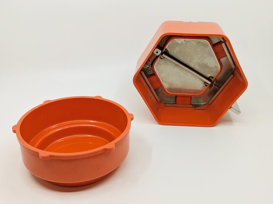 Italian Orange Plastic & Chrome Plated Metal Exa Ashtray by Leclerc for Velca, 1970-RD-2020577