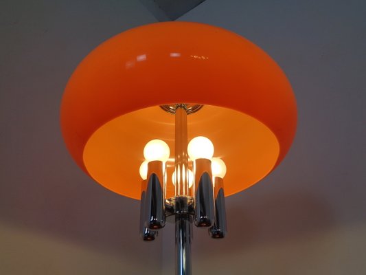 Italian Orange Plastic & Chrome Table Lamp, 1960s-RDW-864006