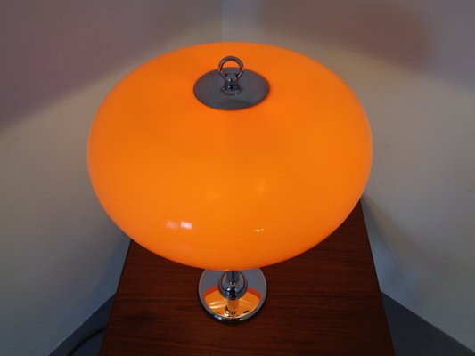 Italian Orange Plastic & Chrome Table Lamp, 1960s-RDW-864006