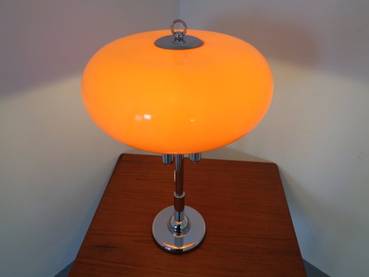 Italian Orange Plastic & Chrome Table Lamp, 1960s-RDW-864006