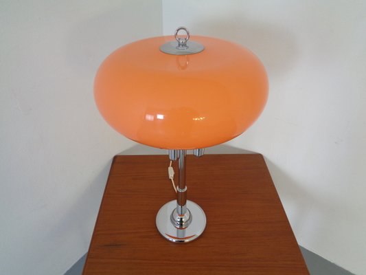 Italian Orange Plastic & Chrome Table Lamp, 1960s-RDW-864006