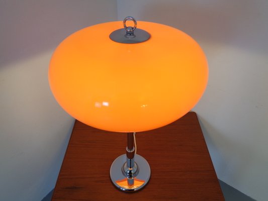 Italian Orange Plastic & Chrome Table Lamp, 1960s-RDW-864006