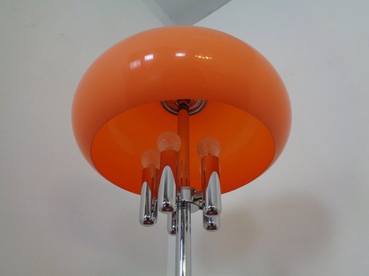 Italian Orange Plastic & Chrome Table Lamp, 1960s-RDW-864006