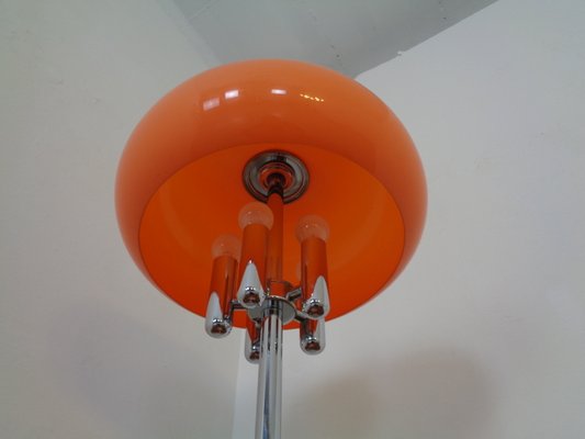 Italian Orange Plastic & Chrome Table Lamp, 1960s-RDW-864006