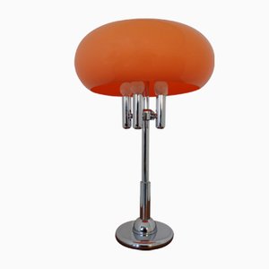 Italian Orange Plastic & Chrome Table Lamp, 1960s-RDW-864006