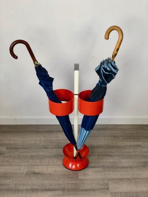 Italian Orange Umbrella Stand in Metal, 1970s-LYQ-1171600