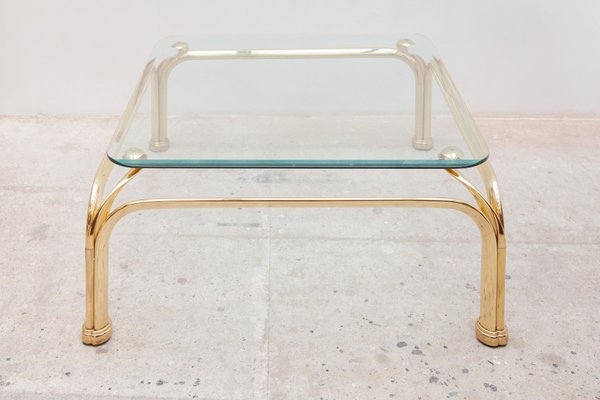 Italian Organic Brass Coffee Table with Abstract Swan Neck, 1980s-KL-1092493