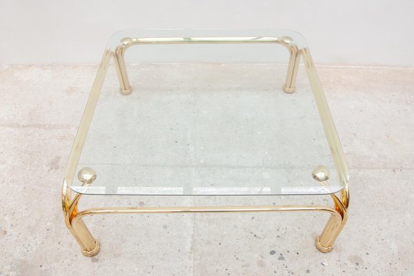 Italian Organic Brass Coffee Table with Abstract Swan Neck, 1980s-KL-1092493