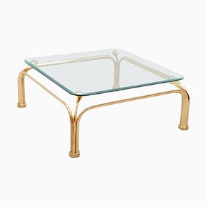 Italian Organic Brass Coffee Table with Abstract Swan Neck, 1980s-KL-1092493