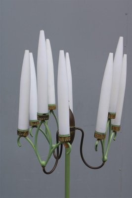 Italian Ottone and Glass fFoor Lamp with Enamels, 1950s-EH-1382376