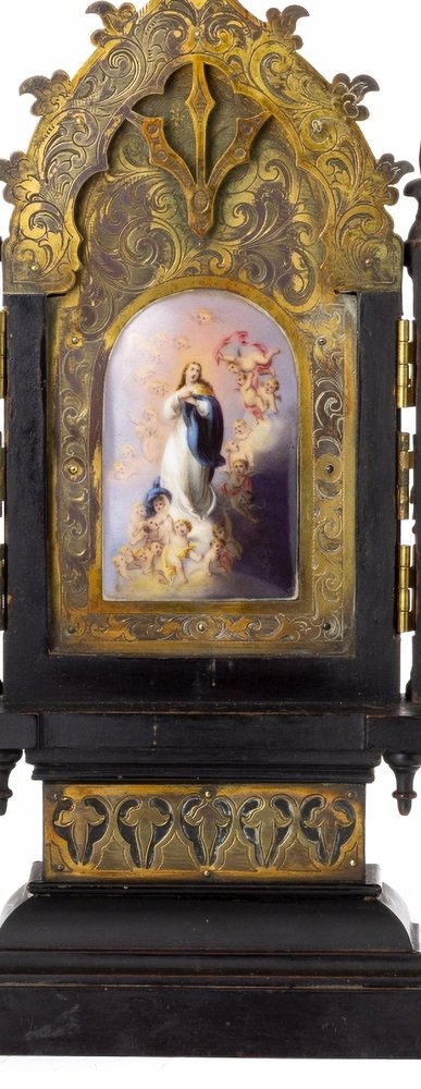 Italian Our Lady of the Assumption Triptych, 19th Century