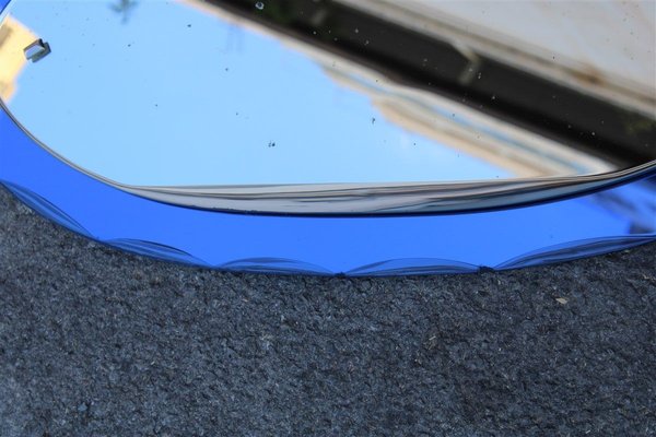 Italian Oval Cobalt Blue Mirror from Veca, 1960s-EH-715719