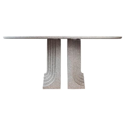 Italian Oval Samo Dining Table in Grey Granite attributed to Carlo Scarpa, 1970s-TDA-1376466