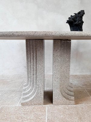 Italian Oval Samo Dining Table in Grey Granite attributed to Carlo Scarpa, 1970s-TDA-1376466