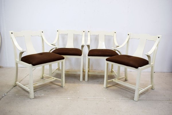 Italian Painted Wooden Dining Chairs, 1960s, Set of 4-AOL-785532