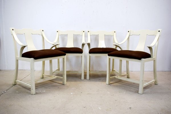 Italian Painted Wooden Dining Chairs, 1960s, Set of 4-AOL-785532