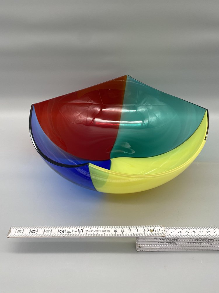 Italian Paraply Shell Bowl in Murano Glass by Berit Johansson for Salviati, 1995