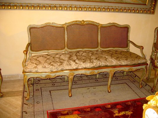 Italian Parcel-Gilt and Painted Sofa, 18th Century-MBH-1032499