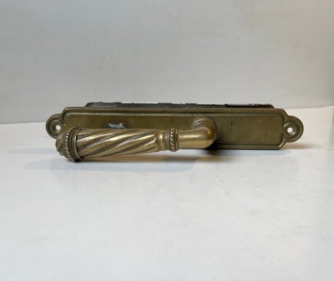 Italian Patinated Brass BAL Door Handle Set, 1940s-LCR-1395929