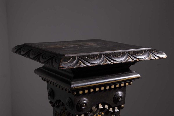 Italian Pedestal in Velvet attributed to Carlo Bugatti, 1920s-RCE-1769734